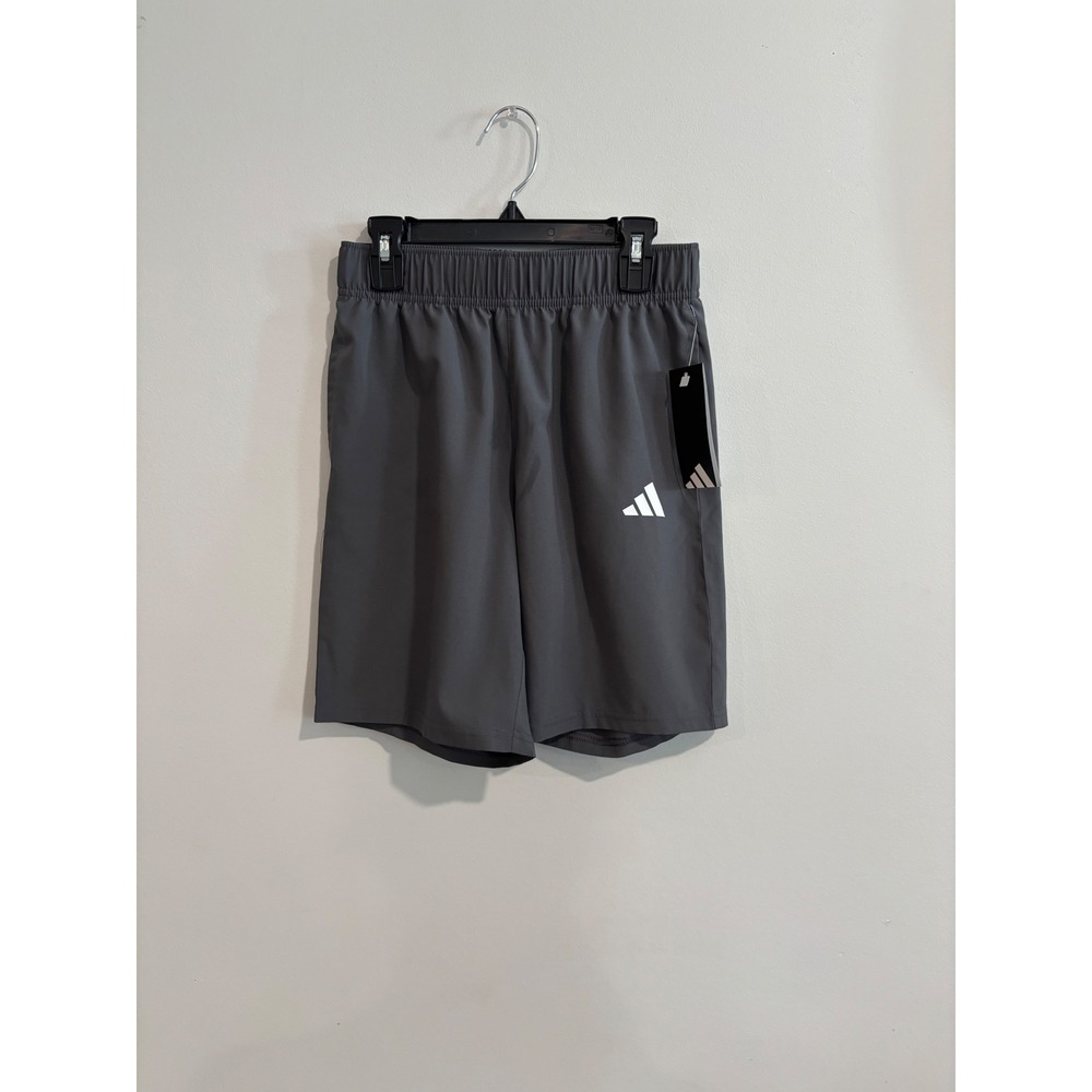 Adidas Athletic Training Shorts Boys Size M 10/12 Dark Grey‎ Elastic Waist